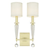 Modern Aged Brass Wall Mount with Bryant Park 2 Light Fixture