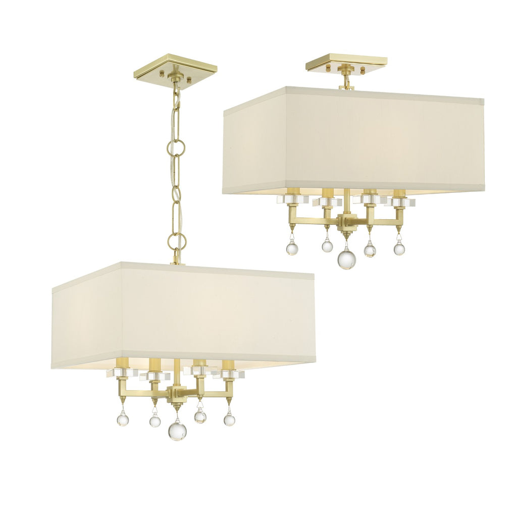 Bryant Park 4 Light Modern/Contemporary Mini Chandelier in Polished Nickel and Aged Brass | Alternate View