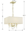 Bryant Park 4 Light Modern/Contemporary Mini Chandelier in Polished Nickel and Aged Brass | Item Dimensions