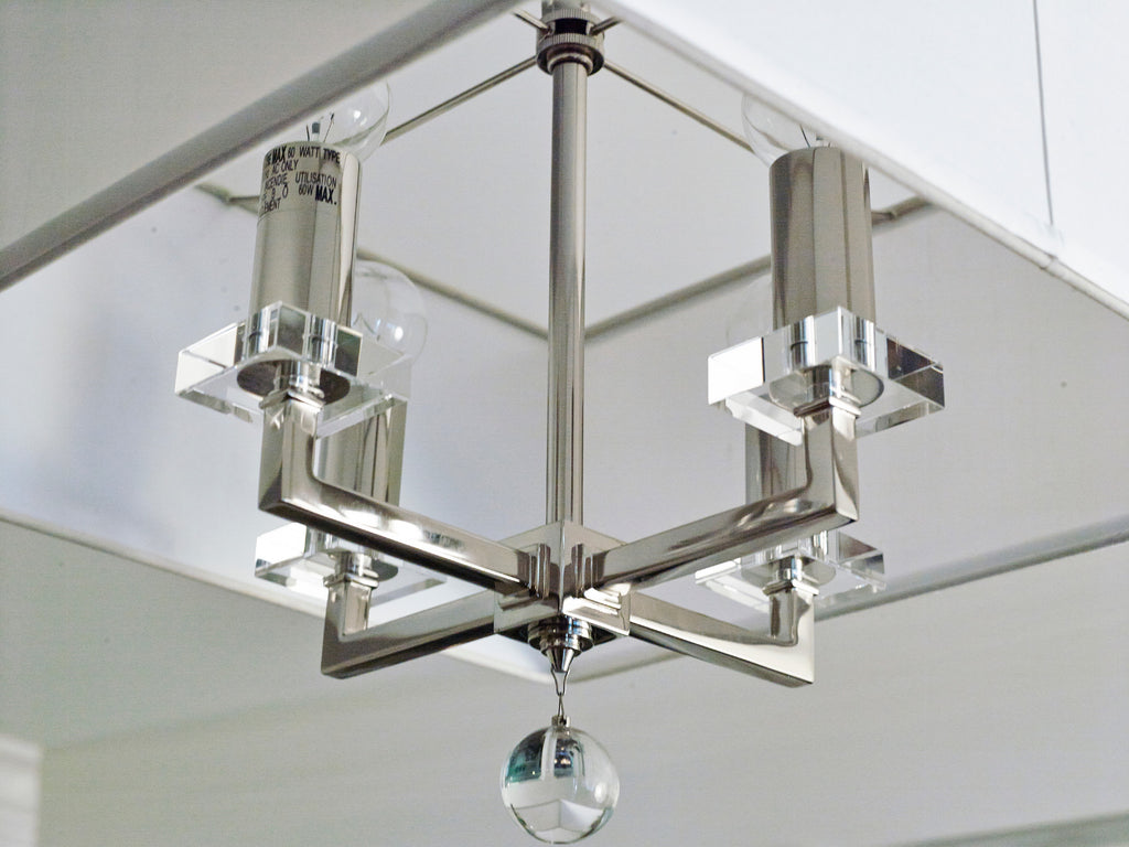 Bryant Park 4 Light Modern/Contemporary Mini Chandelier in Polished Nickel and Aged Brass | Alternate View