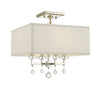 Bryant Park 4 Light Modern Ceiling Mount in Polished Nickel and Aged Brass