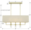 Bryant Park 8-Light Modern/Contemporary Chandelier | Aged Brass and Polished Nickel Finishes | Item Dimensions