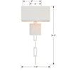 Modern Wall Mount Light - Melrose & Madison Collection - Home Lighting | Item Dimensions