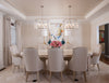 Contemporary Crystal Chandelier - Nickel Accents | Lifestyle View