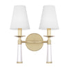 Bryant Park 2 Light Modern Contemporary Wall Mount in Aged Brass Finish