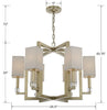 Modern Chandelier - 6-Light Bryant Park Design - Polished Nickel and Aged Brass | Item Dimensions