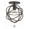 Hampton Retreat Transitional Ceiling Mount in Black and Silver