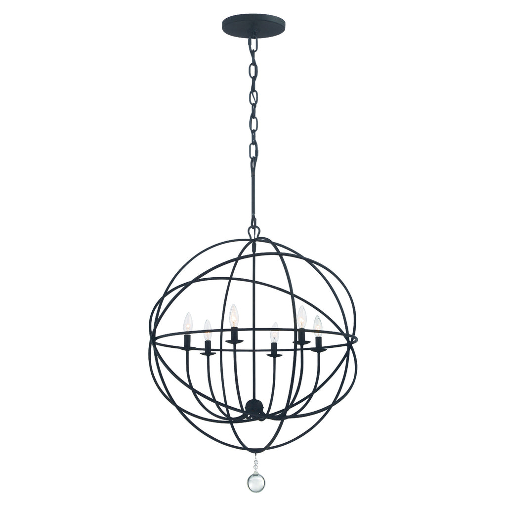 Hampton Retreat 6-Light Transitional Chandelier in Black and Silver