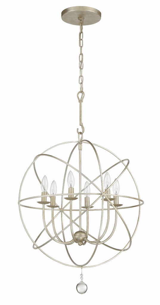 Hampton Retreat 6-Light Transitional Chandelier in Black and Silver | Alternate View