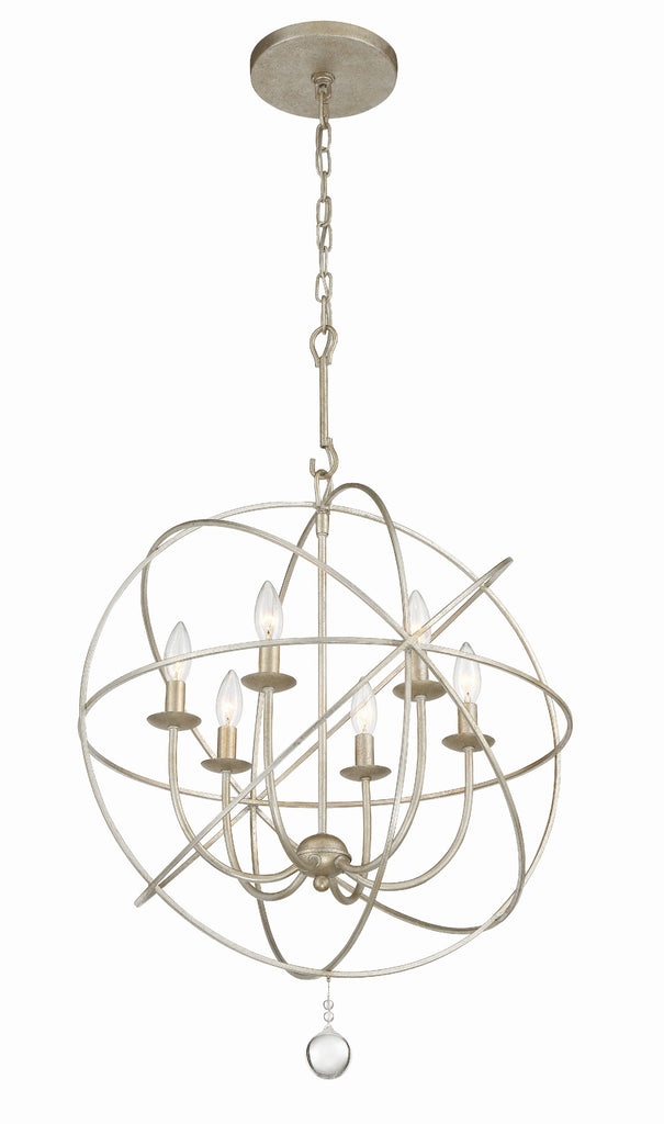 Hampton Retreat 6-Light Transitional Chandelier in Black and Silver | Alternate View