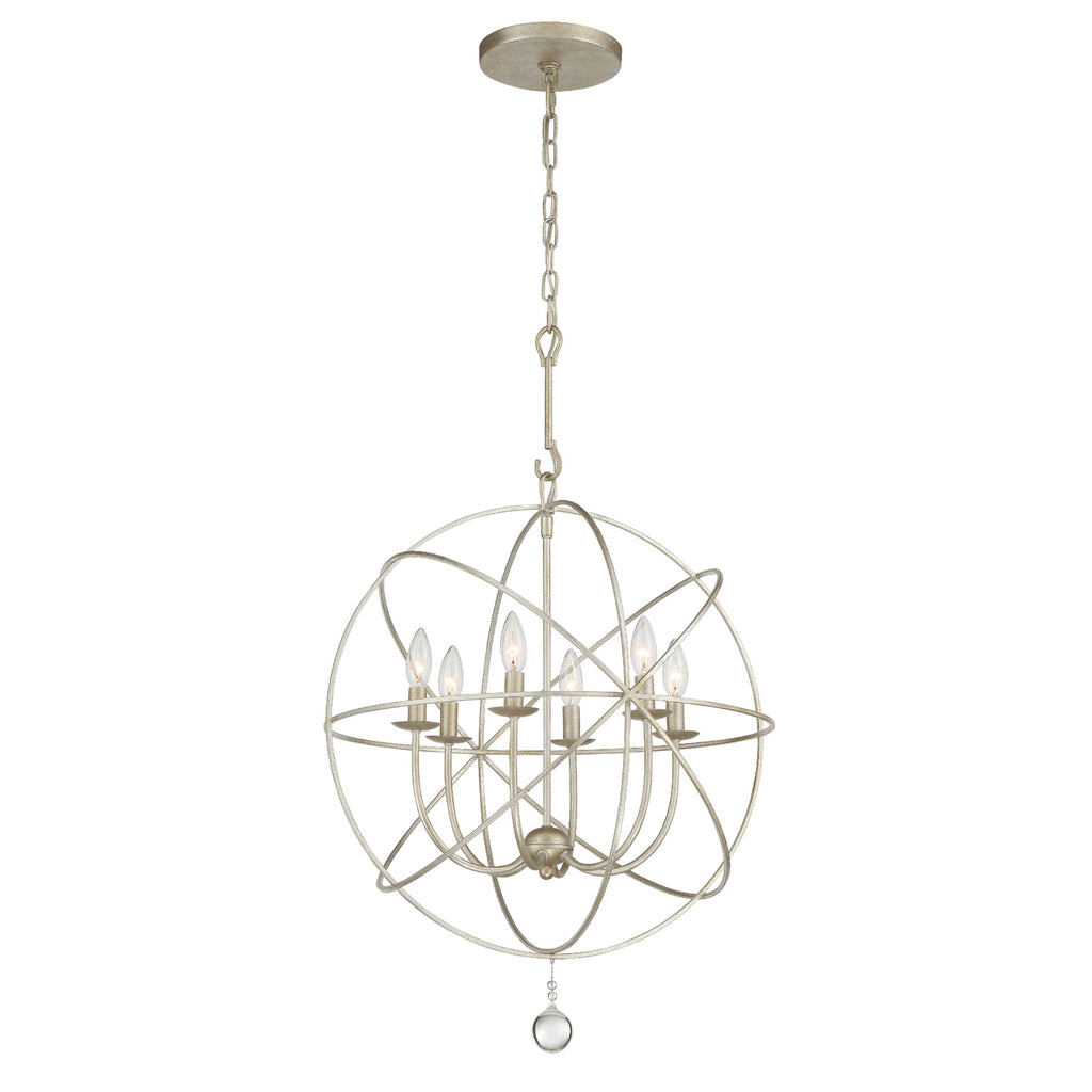 Hampton Retreat 6-Light Transitional Chandelier in Black and Silver