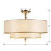 Bryant Park 5-Light Modern/Contemporary Chandelier in Antique Brass and Satin Nickel Finishes | Item Dimensions