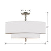 Bryant Park 5-Light Modern/Contemporary Chandelier in Antique Brass and Satin Nickel Finishes | Item Dimensions