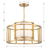 Contemporary Chandelier in White Silk Shade | Item Dimensions