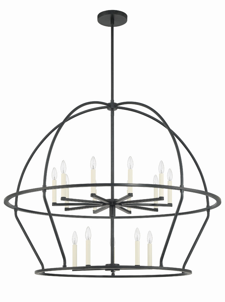 Hampton Retreat 15 Light Modern Chandelier in Black & Gold | Alternate View