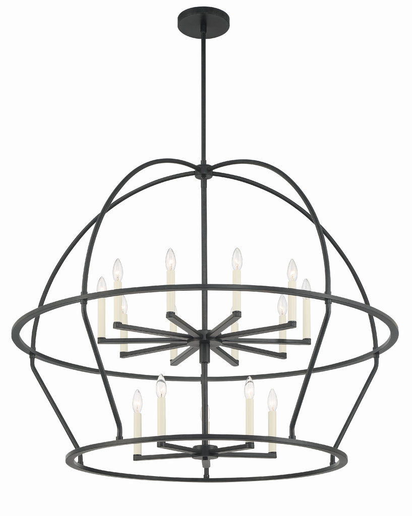 Hampton Retreat 15 Light Modern Chandelier in Black & Gold | Alternate View