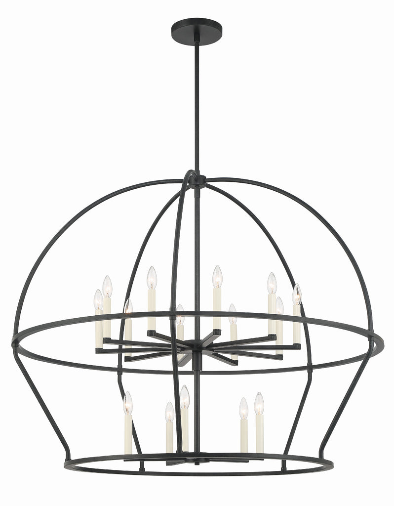 Hampton Retreat 15 Light Modern Chandelier in Black & Gold | Alternate View