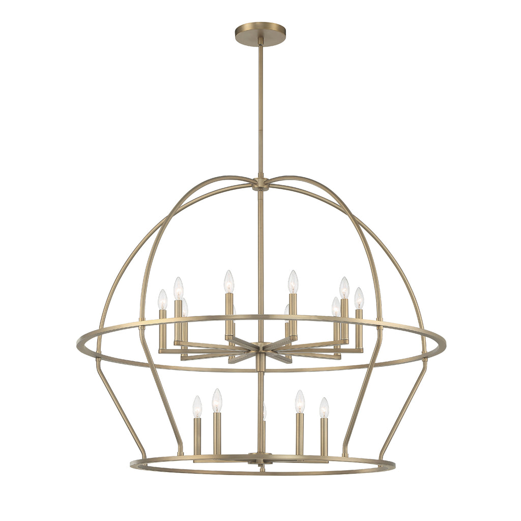 Hampton Retreat 15 Light Modern Chandelier in Black & Gold