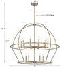 Hampton Retreat 15 Light Modern Chandelier in Black & Gold | Item Dimensions