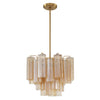 Empire State Modern Chandelier | Aged Brass & Polished Chrome | Tronchi Glass Design