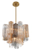 Empire State Modern Chandelier | Aged Brass & Polished Chrome | Tronchi Glass Design | Alternate View