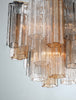 Empire State Modern Chandelier | Aged Brass & Polished Chrome | Tronchi Glass Design | Alternate View