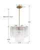 Empire State Modern Chandelier | Aged Brass & Polished Chrome | Tronchi Glass Design | Item Dimensions