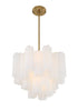 Empire State Modern Chandelier | Aged Brass & Polished Chrome | Tronchi Glass Design | Alternate View