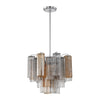 Empire State Modern Chandelier | Aged Brass & Polished Chrome | Tronchi Glass Design