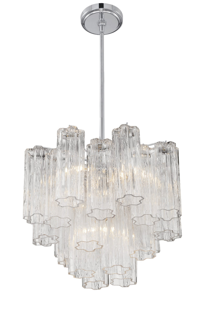 Empire State Modern Chandelier | Aged Brass & Polished Chrome | Tronchi Glass Design | Alternate View