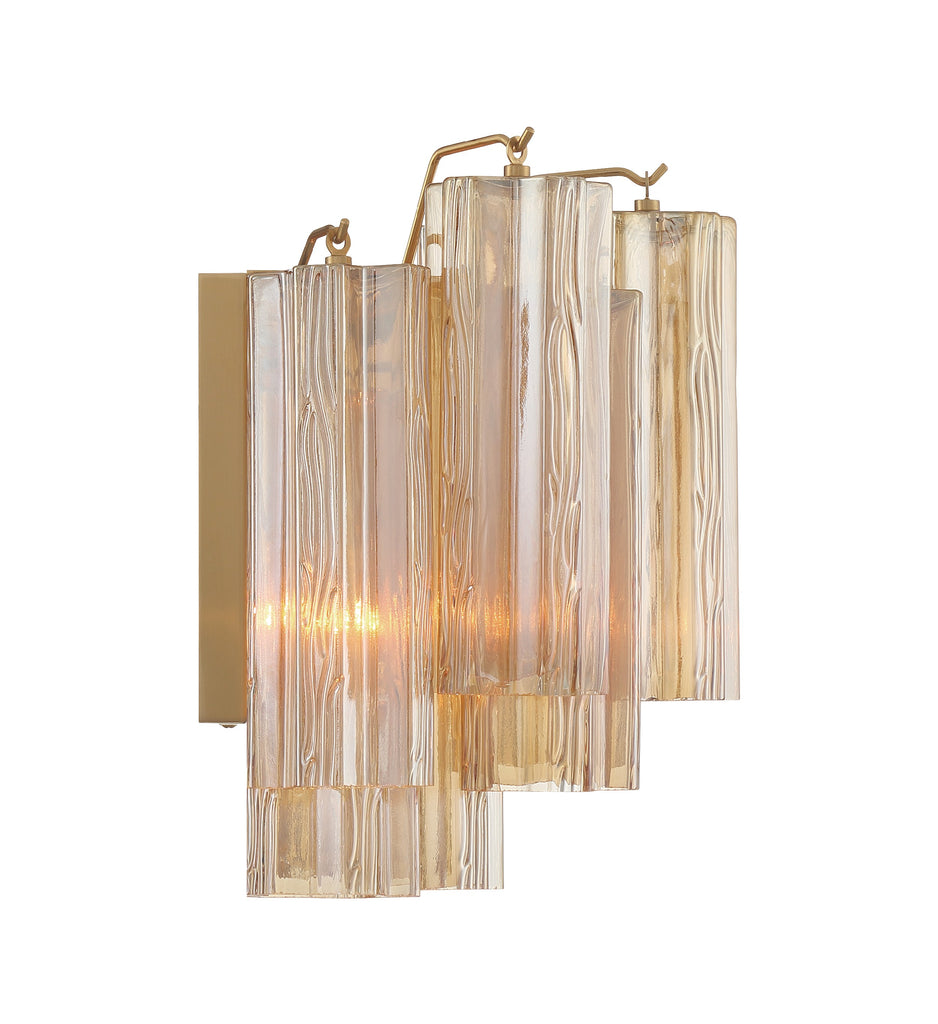 Modern Wall Sconce - Aged Brass & Polished Chrome Lighting | Alternate View