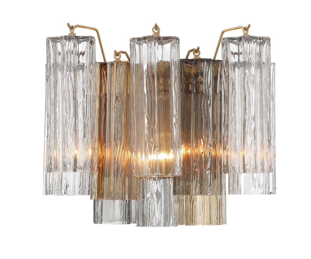 Modern Wall Sconce - Aged Brass & Polished Chrome Lighting | Alternate View