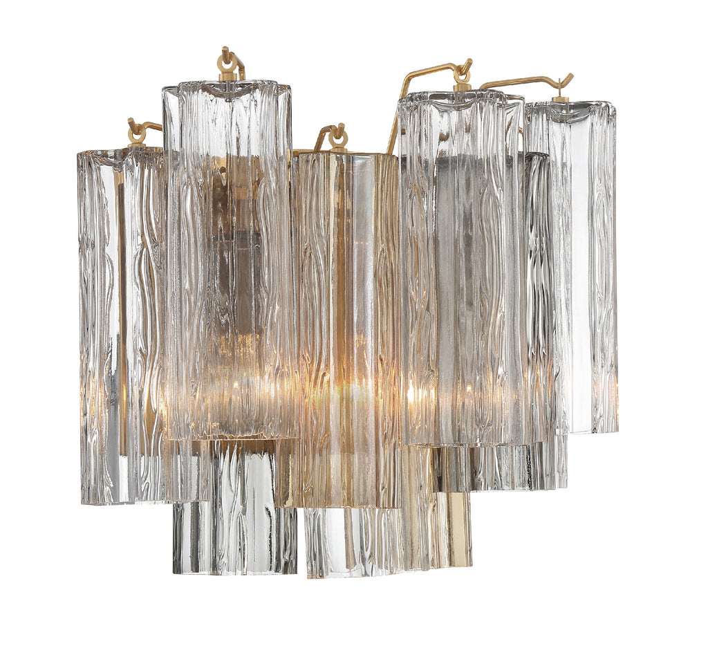 Modern Wall Sconce - Aged Brass & Polished Chrome Lighting | Alternate View