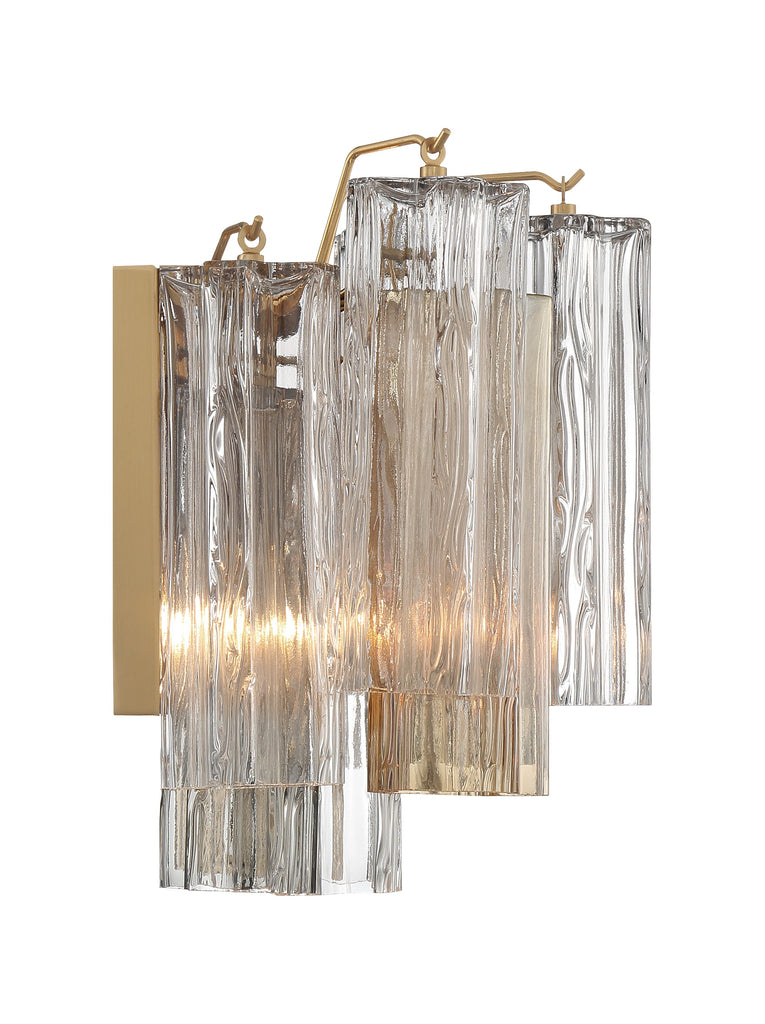 Modern Wall Sconce - Aged Brass & Polished Chrome Lighting | Alternate View