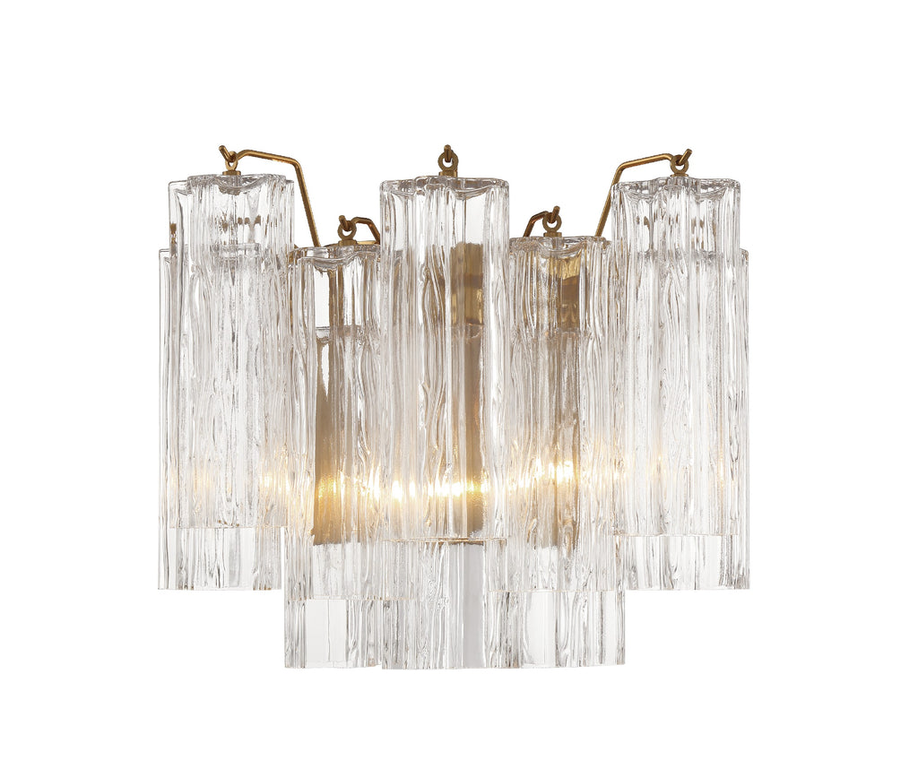 Modern Wall Sconce - Aged Brass & Polished Chrome Lighting | Alternate View