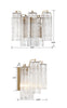 Modern Wall Sconce - Aged Brass & Polished Chrome Lighting | Item Dimensions