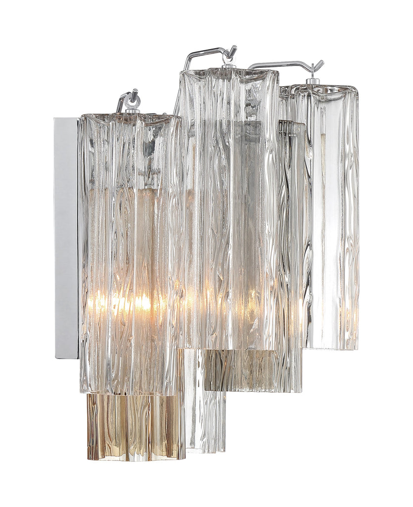 Modern Wall Sconce - Aged Brass & Polished Chrome Lighting | Alternate View