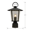 Bronze Finish Outdoor Lantern Post - Bryant Park 1 Light | Item Dimensions