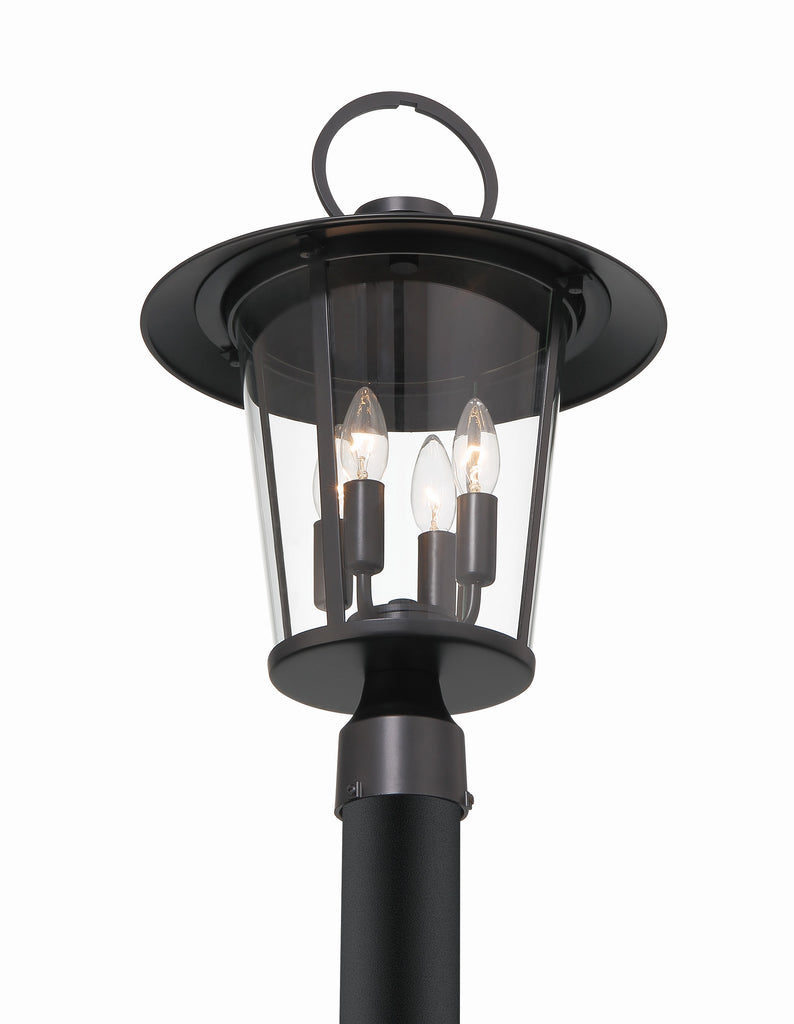 Matte Black Outdoor Lantern Post - Bryant Park 4 Light | Alternate View