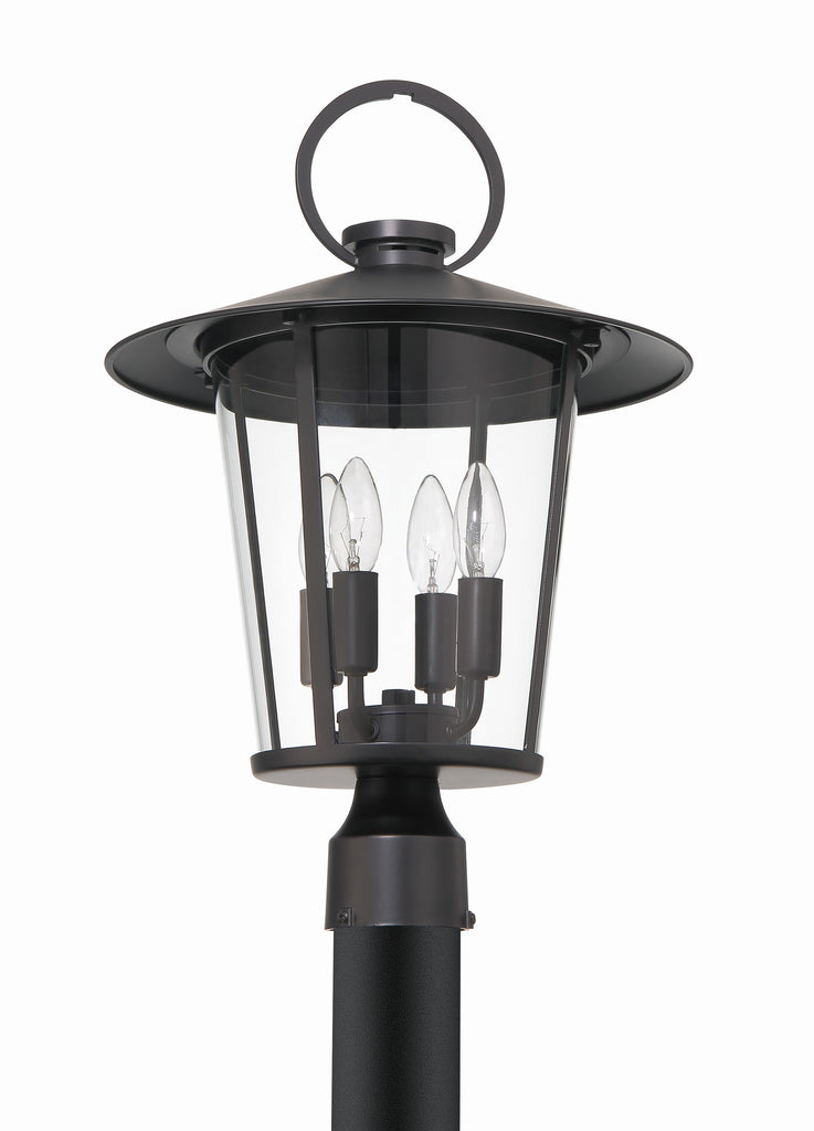 Matte Black Outdoor Lantern Post - Bryant Park 4 Light | Alternate View