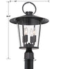 Matte Black Outdoor Lantern Post - Bryant Park 4 Light | Item Dimensions