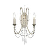 Hollywood Hills 2-Light Wall Mount in Antique Gold and Silver