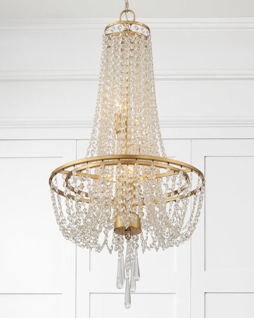 Hollywood Hills 4 Light Chandelier | Antique Gold & Silver  | Lifestyle View