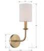 Modern Wall Mount Light Fixture - Bryant Park 1 Light Contemporary Sconce | Item Dimensions