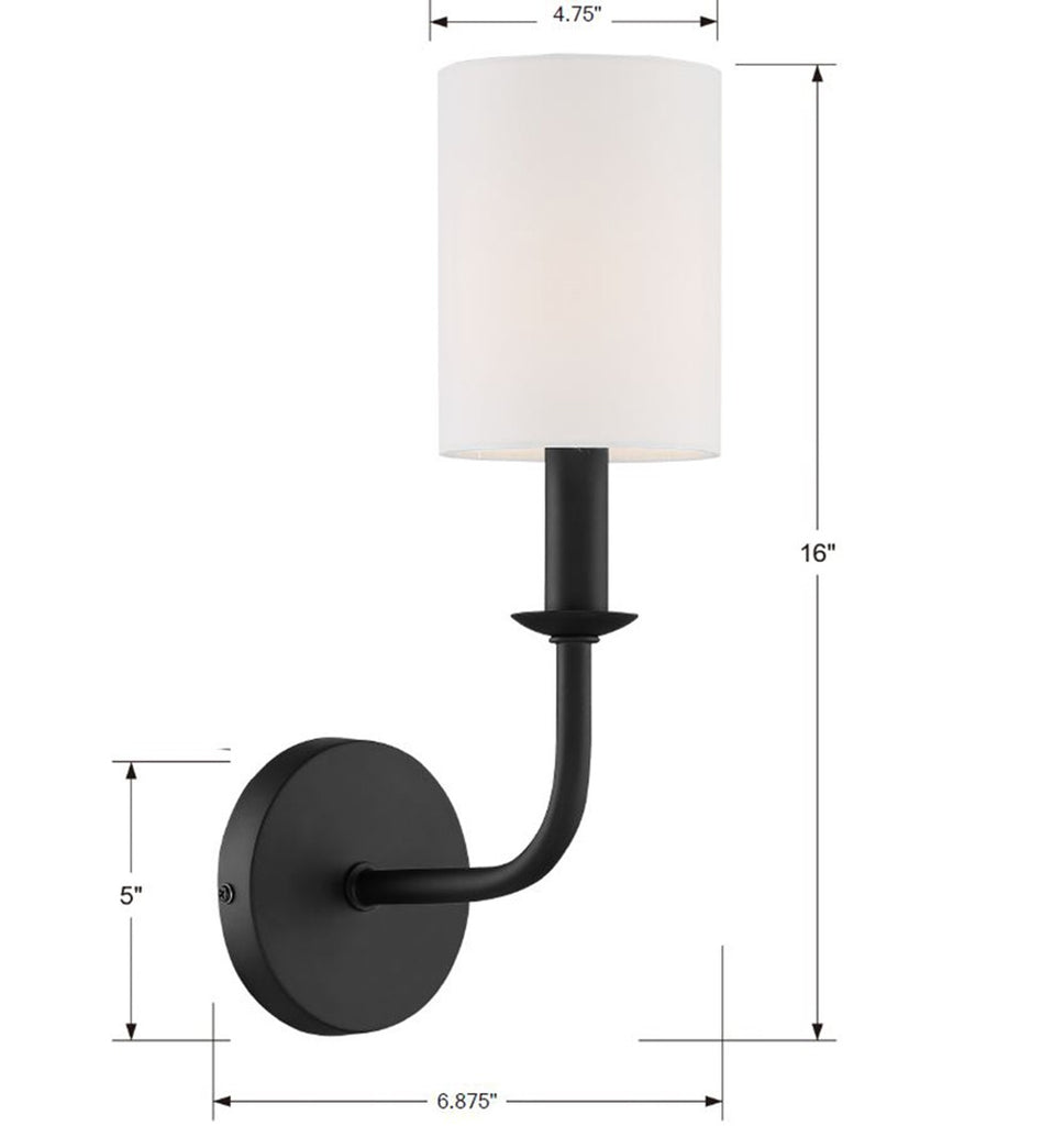 Modern Wall Mount Light Fixture - Bryant Park 1-Light Contemporary Sconce | Item Dimensions