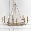 Hampton Retreat 8-Light Chandelier in Aged Brass and Matte Black | Lifestyle View