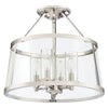 Transitional 4-Light Semi-Flush Mount in Weathered Brass and Polished Nickel Finish | Alternate View