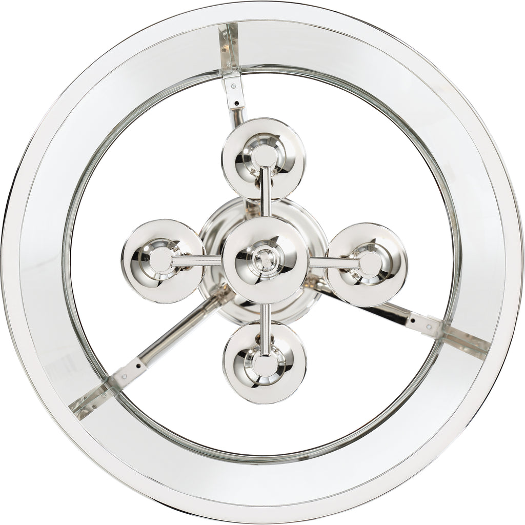 Transitional 4-Light Semi-Flush Mount in Weathered Brass and Polished Nickel Finish | Alternate View