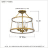 Transitional 4-Light Semi-Flush Mount in Weathered Brass and Polished Nickel Finish | Item Dimensions