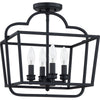 Hampton Retreat 4 Light Semi-Flush Mount in Matte Black | Alternate View